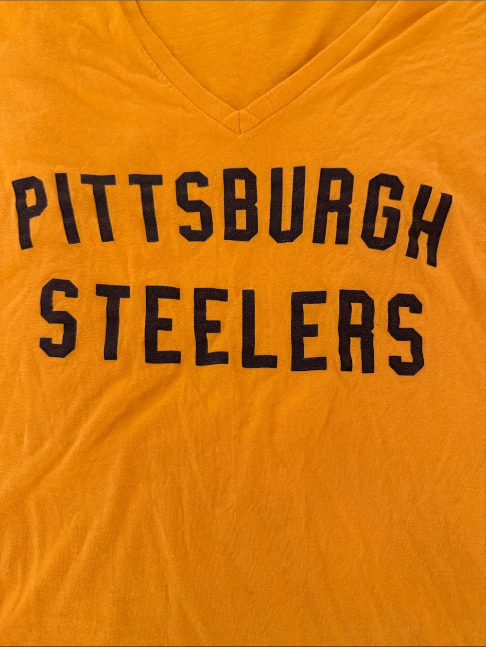 Majestic Gold Pittsburgh Steelers Fan V-Neck Tee - Picture 3 of 6